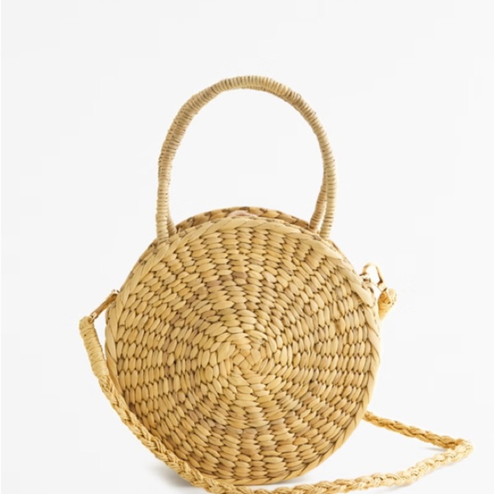 Abercrombie & Fitch - Round Woven Straw Bag - Tan
